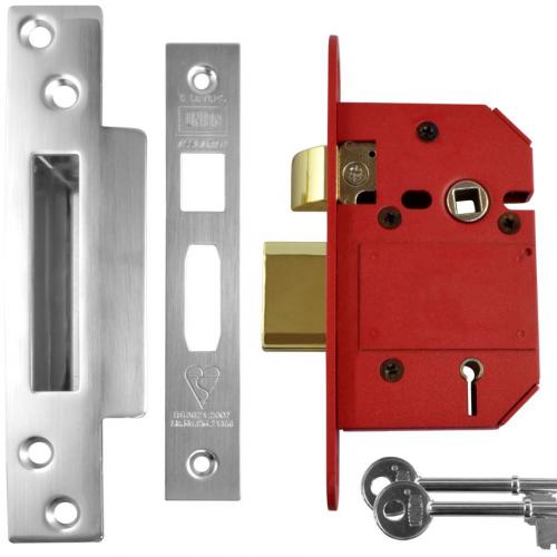 MORTICE LOCK BS 5 LEVER SATIN 3" J2200S-SE UNION