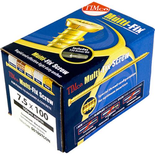 TX CONCRETE SCREWS YELLOW 7.5 X 80 TIMCO (T30)
