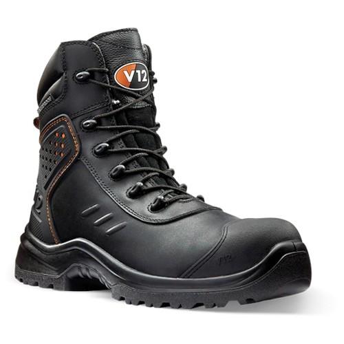 SAFETY BOOT SIZE 7 BLACK HIGH LEG WATERPROOF V1750 DEFENDER