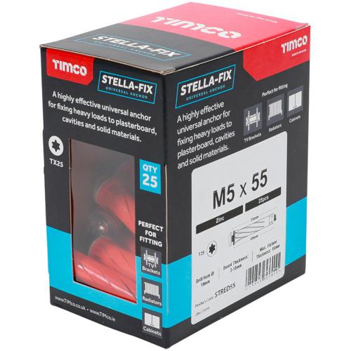 MULTI FIX STELLA FIX PLASTER BOARD MASONRY RED ANCHOR TIMCO