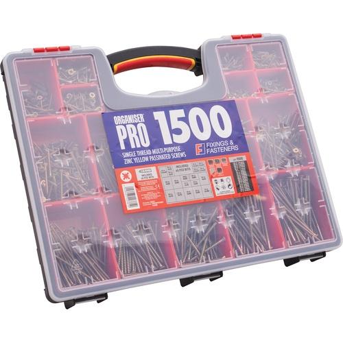 SCREW ASSORTMENT CASE SET 1500 PIECE MIXED FORGEFIX