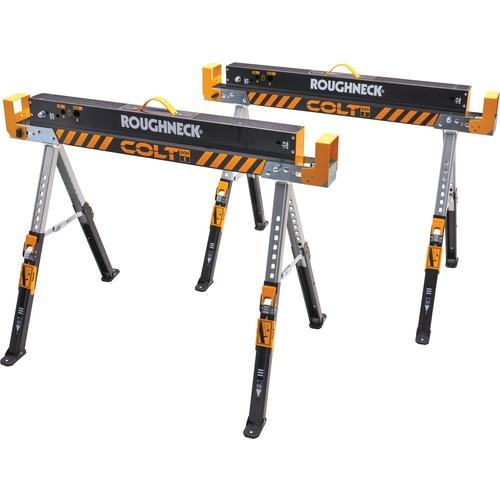 STEEL SAW HORSE ADJUSTABLE LEGS TWIN PACK ROUGHNECK
