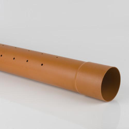 UNDERGROUND DRAIN PIPE PERFORATED 110MM 6M B4023 BRET