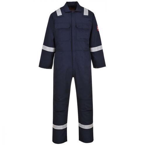 COVERALL FLAME RETARDANT WITH TAPE STUD NAVY XL REG