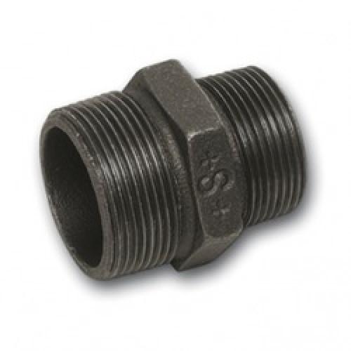 MALL REDUCING HEX NIPPLE BLK 3/8 X 1/4 BSP