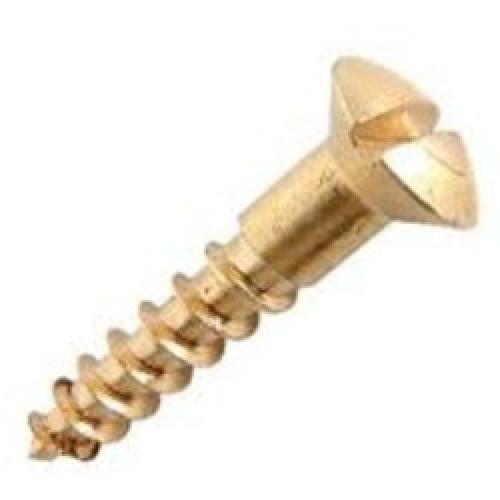 CSK WOODSCREW SLOTTED RAISED HEAD BRASS 6 X 3/4