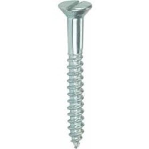 CSK WOODSCREW SLOTTED BZP 4 X 3/4