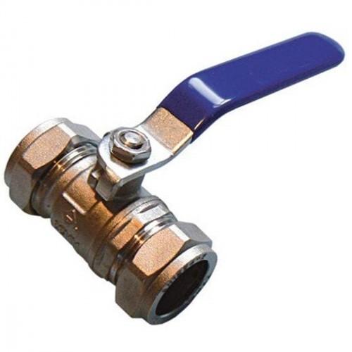 LEVER BALL VALVE FOR WATER ONLY 22MM BLUE COMP. ECONOMY