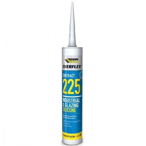 SEALANT SILICONE INDUSTRIAL & GLAZING CLEAR 225 EVERBUILD