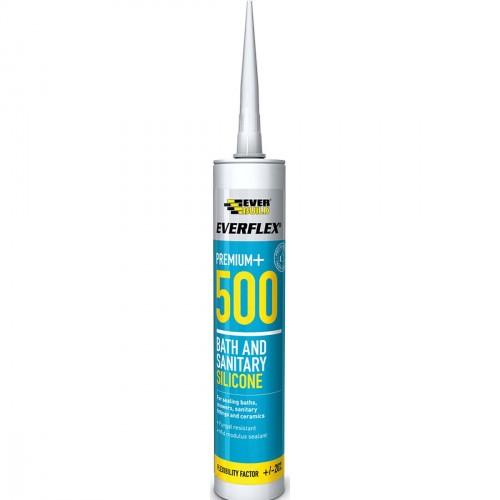 SEALANT SILICONE BATHROOM WHITE CARTRIDGE 500 EVERBUILD