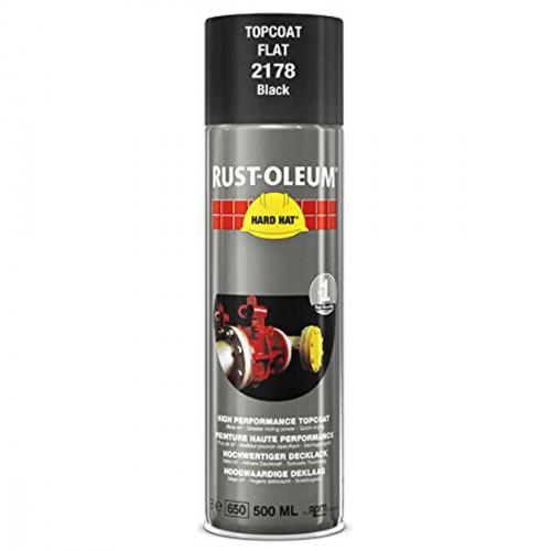 SPRAY PAINT TOPCOAT HARD HAT BLACK MATT 2178 RUSTOLEUM