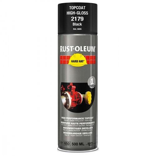 SPRAY PAINT TOPCOAT HARD HAT BLACK GLOSS 2179 RUSTOLEUM