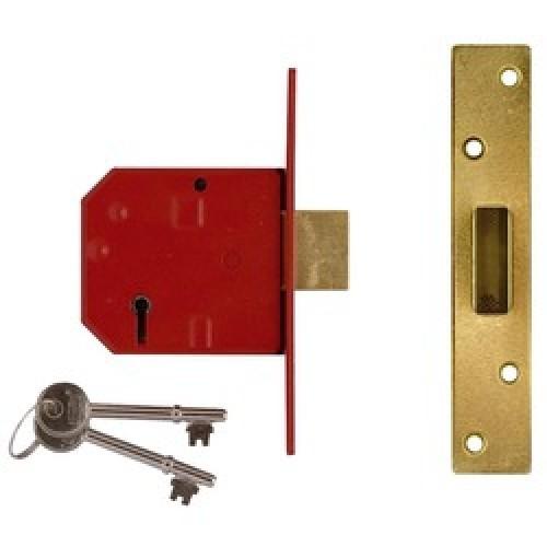 MORTICE DEADLOCK BS 5 LEVER 2.1/2" BRASS Y2134E-PB UNION