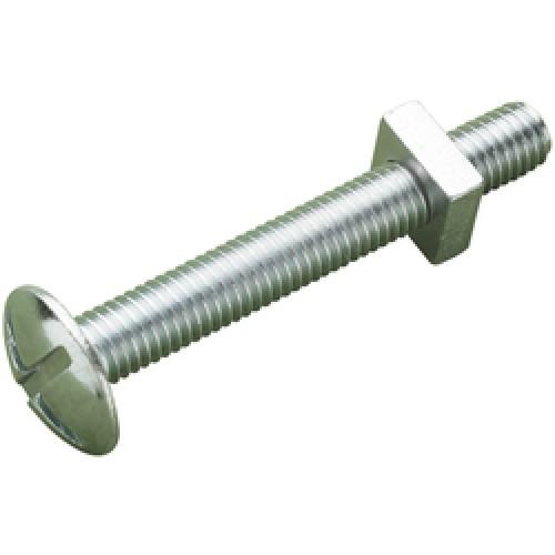 ROUNDHEAD ROOFING BOLT/NUT BZP M8 X 100