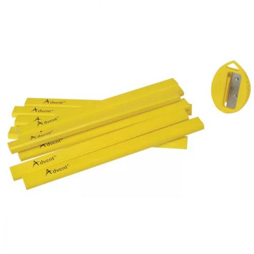 CARPENTERS PENCIL PACK 10 WITH SHARPENER