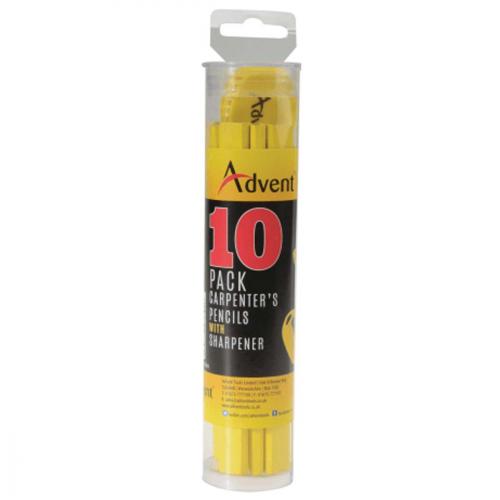 CARPENTERS PENCIL PACK 10 WITH SHARPENER