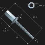 PIPE CLIP M8/M10 FEMALE THREAD CONCRETE SCREW FIXING BASE