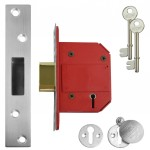 MORTICE DEADLOCK BS 5 LEVER 2.1/2" SATIN J2100S