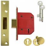 MORTICE DEADLOCK BS 5 LEVER 2.1/2" BRASS J2100S