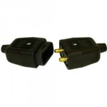 RUBBER CONNECTOR 2 PIN BLACK NC102B