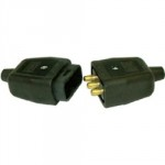 RUBBER CONNECTOR 3 PIN BLACK NC103B