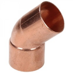 COPPER OBTUSE STREET ELBOW 45D 22MM ENDFEED
