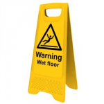 SIGN A BOARD WARNING WET FLOOR CLEANING