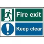 SIGN FIRE EXIT KEEP CLEAR 200 X 300MM