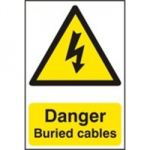 SIGN DANGER BURIED CABLES 200 X 300MM