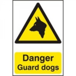 SIGN DANGER GUARD DOGS 200 X 300MM