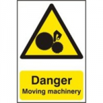 SIGN DANGER MOVING MACHINERY 200 X 300MM
