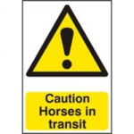 SIGN CAUTION HORSES IN TRANSIT 200 X 300MM