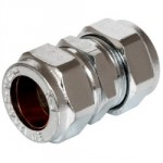 STRAIGHT COUPLING 22MM CHROME COMPRESSION