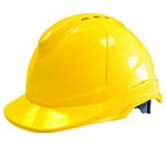SAFETY HELMET YELLOW VENTED FABRIC WEBBING BBVSH