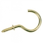 SHOULDERED ELECTRO BRASS CUP HOOK 25MM HE27L
