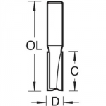 ROUTER BIT 2 FLUTE 6.3X12.7MM 1/4 SHANK TCT C006 TREND