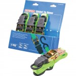 RATCHET STRAPS SET OF 4 5M X 25MM WITH HOOK 300KG