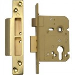 MORTICE LOCK EURO PROFILE POLISHED BRASS 2.1/2" AS11336