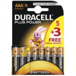 BATTERY AAA MN2400 DURACELL POWER PLUS PACK OF 8