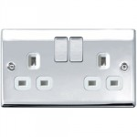 SWITCH SOCKET OUTLET 13 AMP 2G DOUBLE POLE POLISHED CHROME