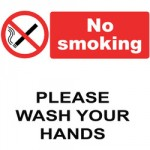 SIGN WASH HANDS/SMOKING 100 X 200MM LL686