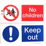 SIGN KEEP OUT / NO CHILDREN 450 X 200MM LL689