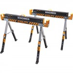 STEEL SAW HORSE ADJUSTABLE LEGS TWIN PACK ROUGHNECK