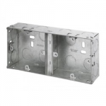 FLUSH STEEL METAL BACK BOX 2 GANG 25MM HGS04-01