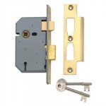 MORTICE LOCK 3 LEVER POLISHED BRASS 4" 2277-PL UNION