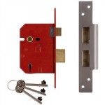 MORTICE LOCK BS 5 LEVER SATIN CHROME 3" Y2234E-SC UNION