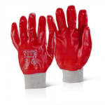 PVC FULLY COATED KNITWRIST RED GLOVES LARGE SIZE 10 PVCFCKWNR